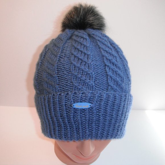 Hand Knitted Hat Toque One Size Acrylic Color Shadow Blue - 003 Hand knit by me - Picture 3 of 11